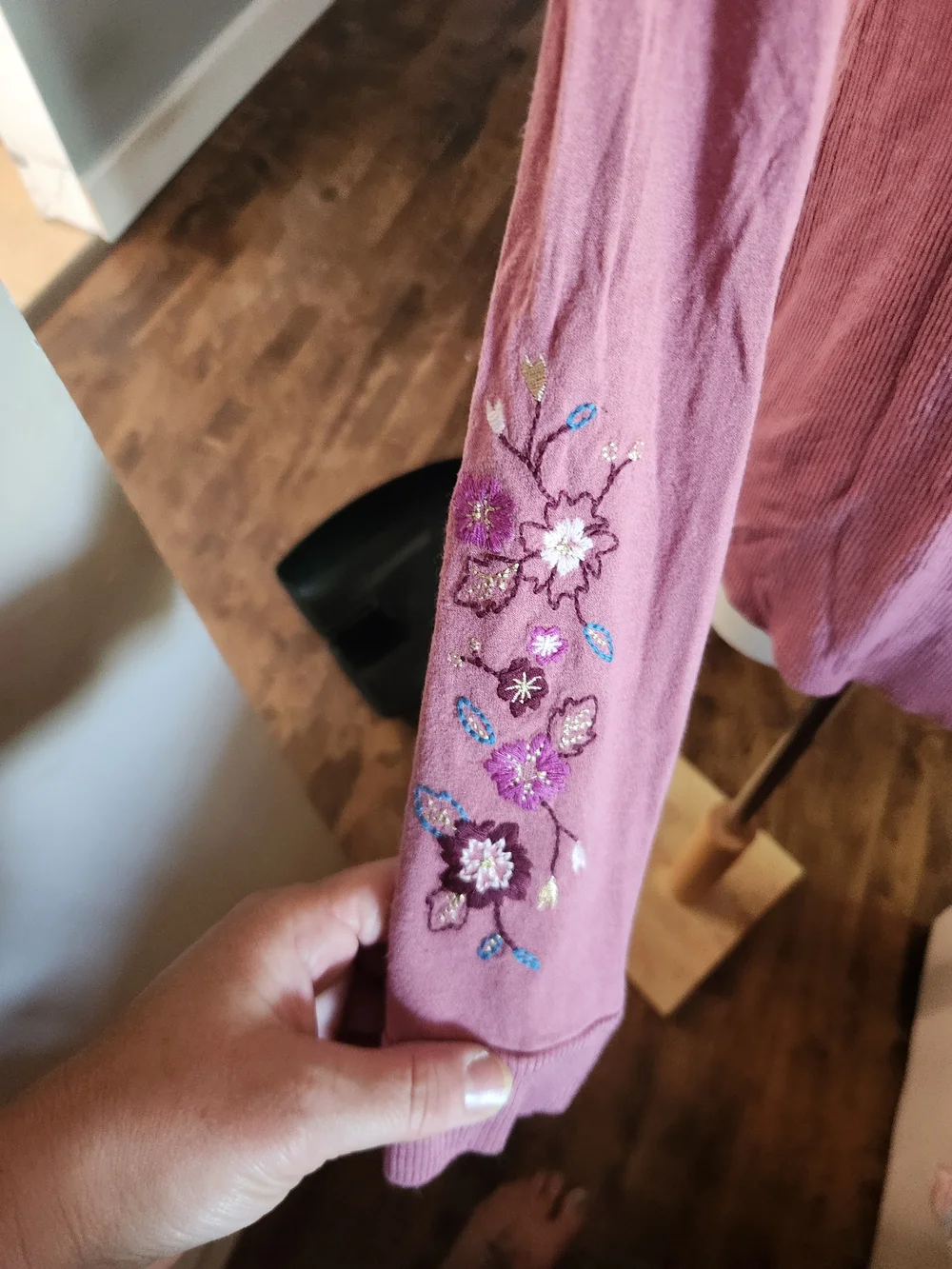 art class Mauve Pink Ribbed Henley Long Sleeve Tee